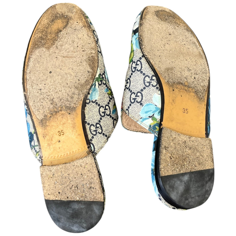 Women's Gg Blooms Princetown Mules Blue Size EU 35 / UK 2