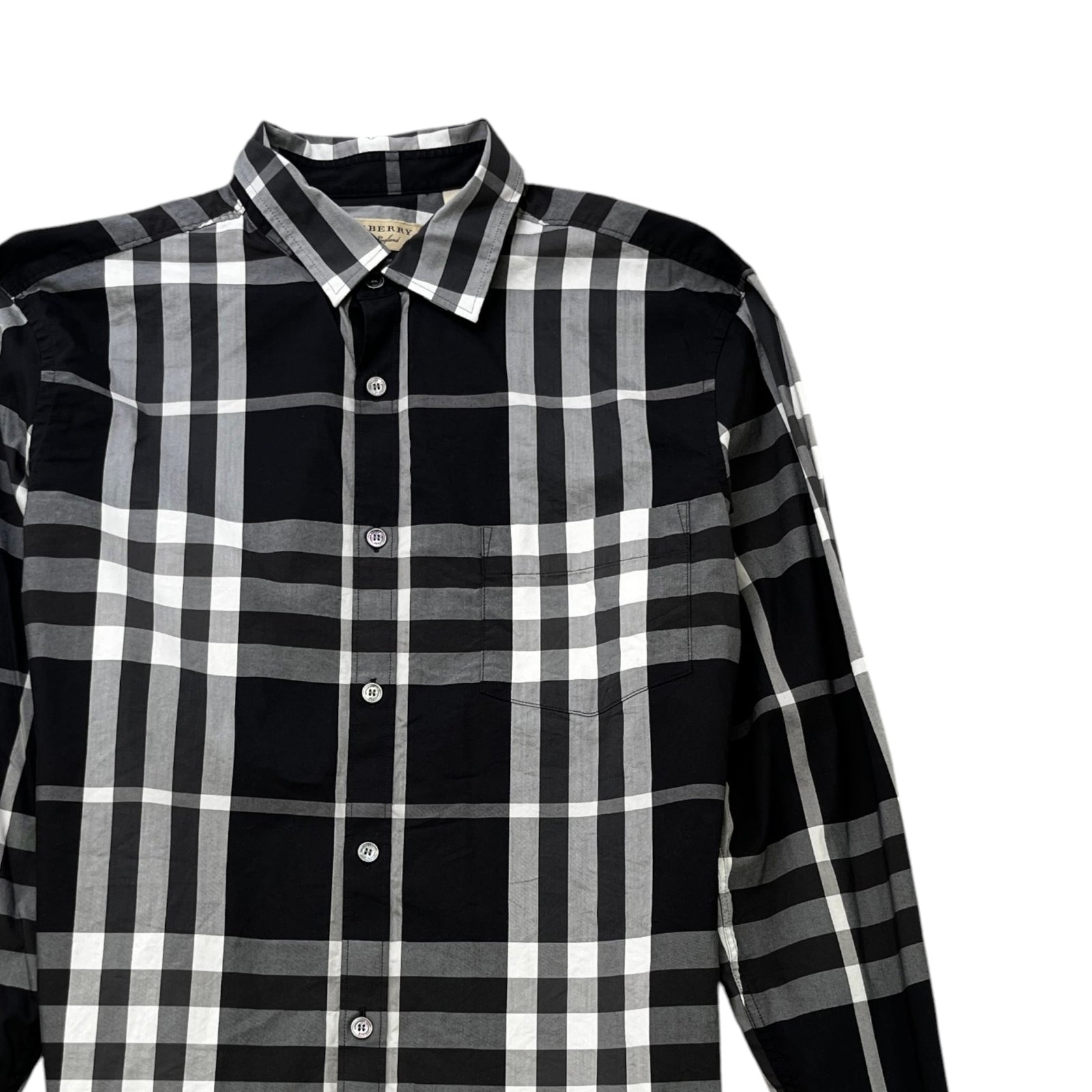 Men's Checkered Long Sleeve Shirt Black Size L - Photo 3