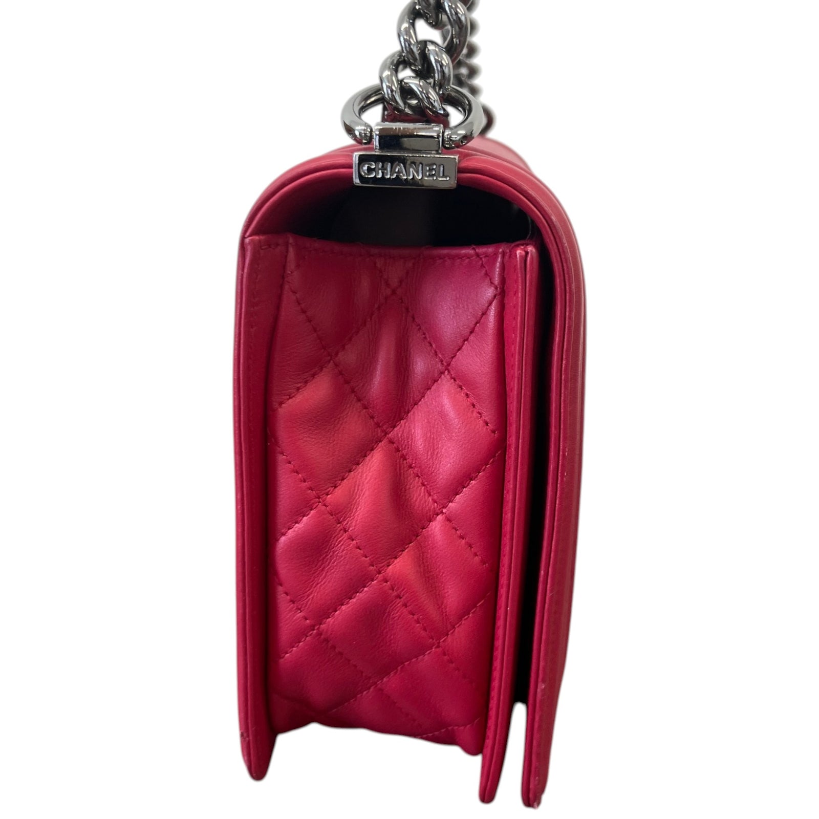 Women's Large Leboy Lambskin Bag Pink - Photo 6