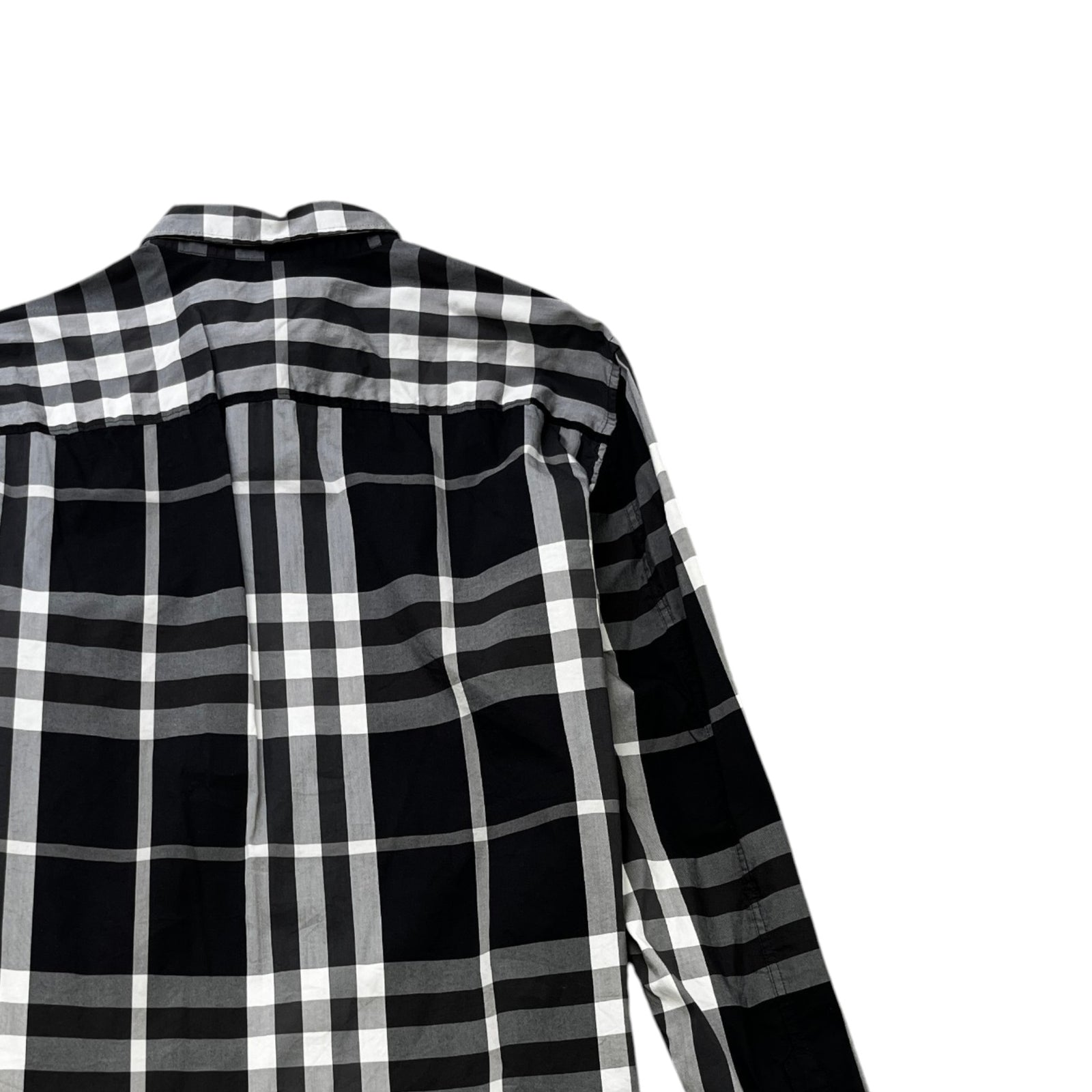 Men's Checkered Long Sleeve Shirt Black Size L - Photo 4