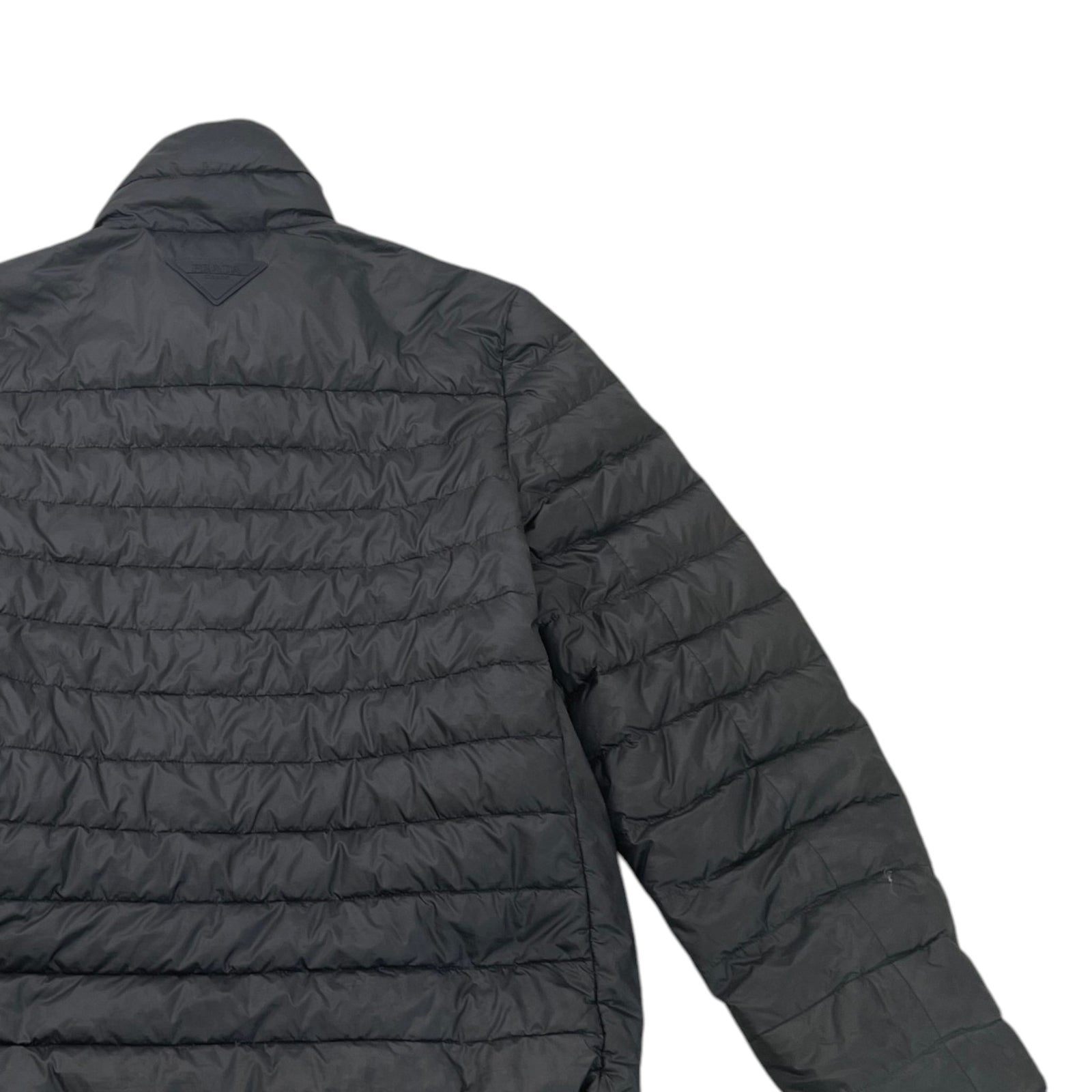 Men's Triangle Logo Nylon Down Jacket Black Size M - Photo 4