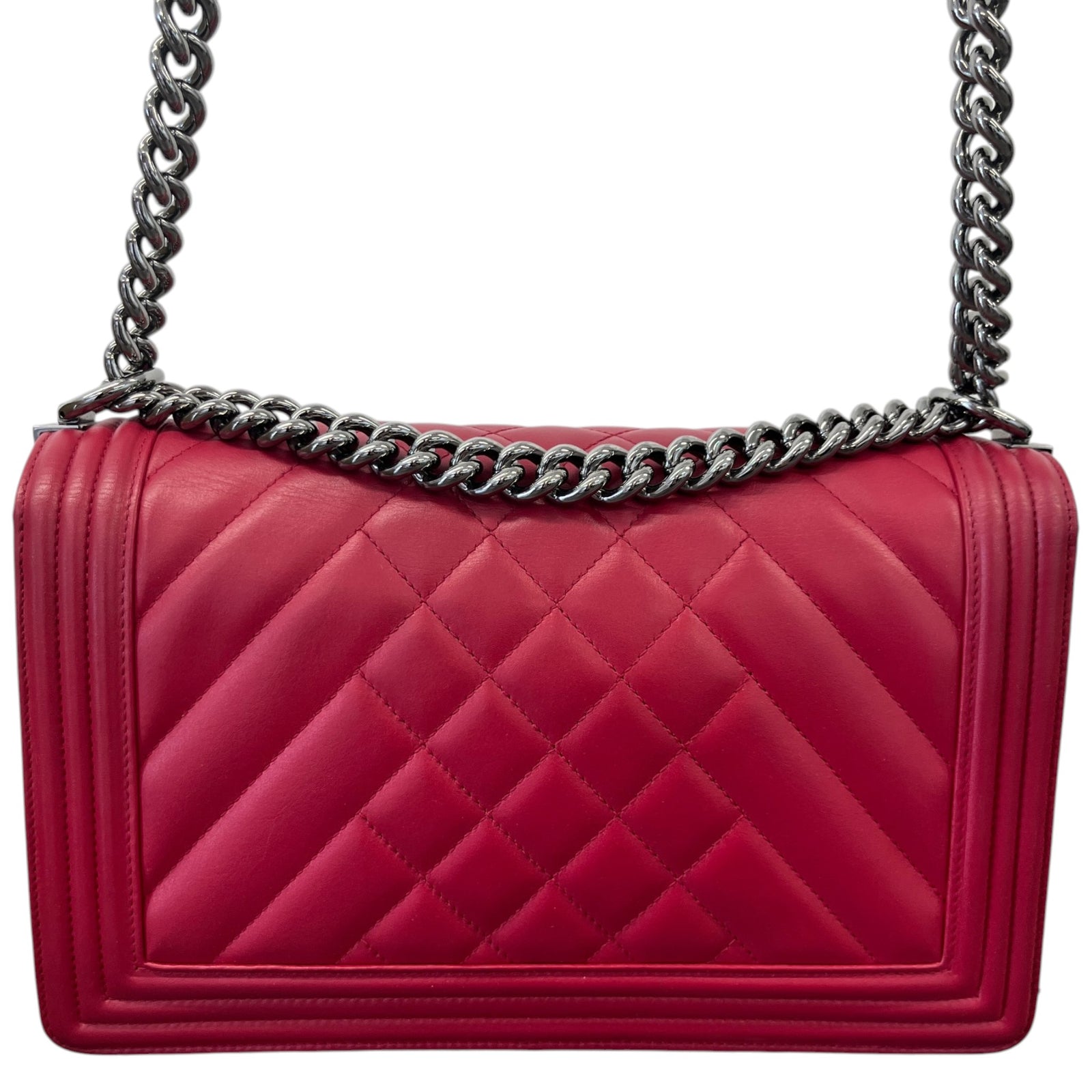 Women's Large Leboy Lambskin Bag Pink - Photo 3