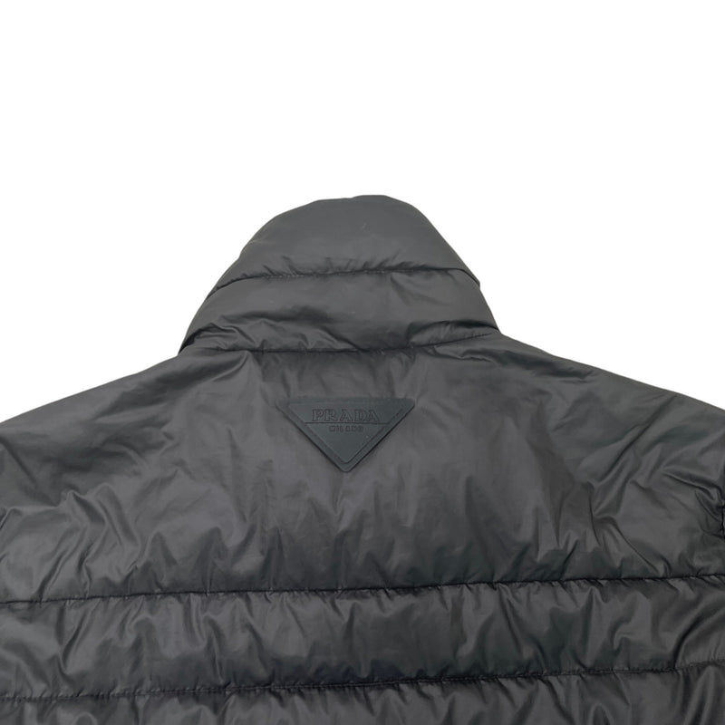 Men's Triangle Logo Nylon Down Jacket Black Size M