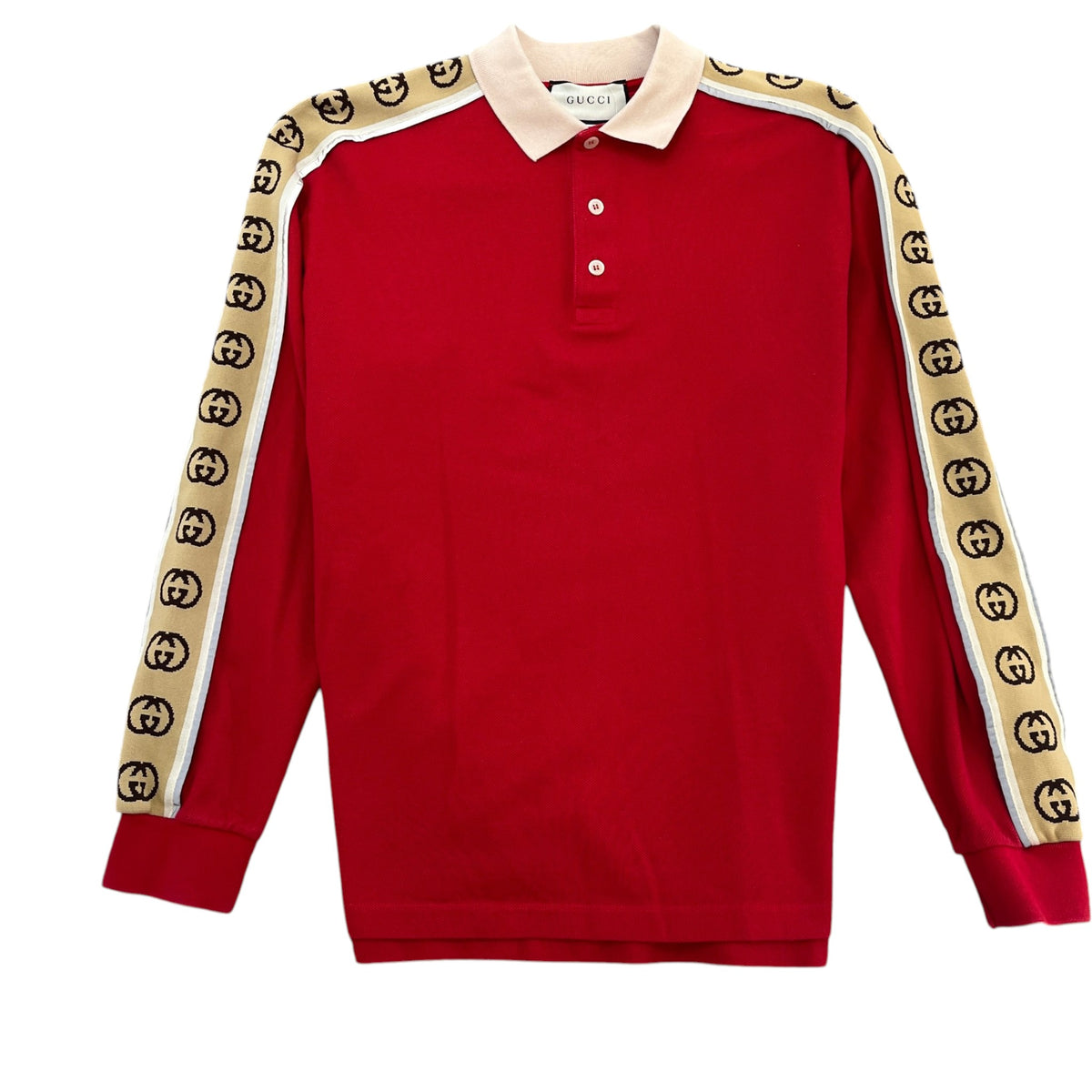 Men's Tape Logo Polo Shirt Red Size L - Photo 1