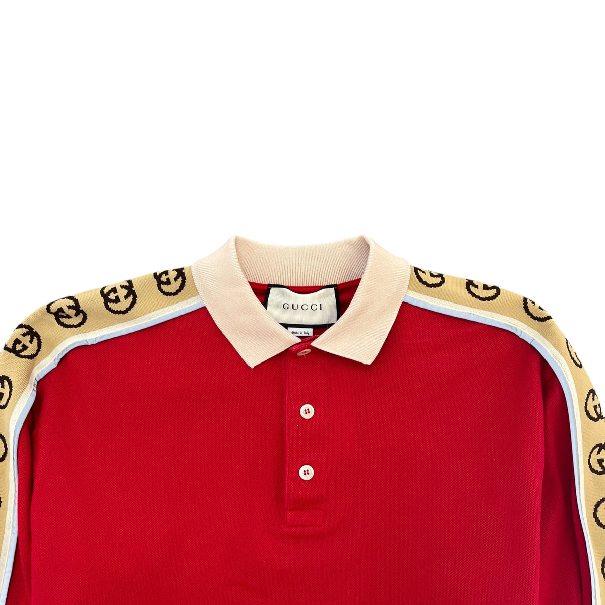 Men's Tape Logo Polo Shirt Red Size L - Photo 5