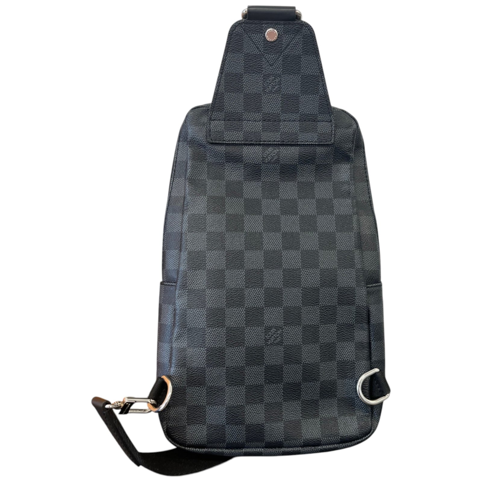 Men's Damier Graphite World Map Avenue Sling Belt Bag Black - Photo 3