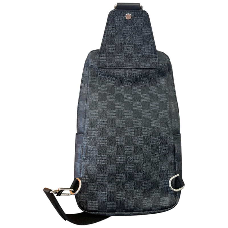Men's Damier Graphite World Map Avenue Sling Belt Bag Black