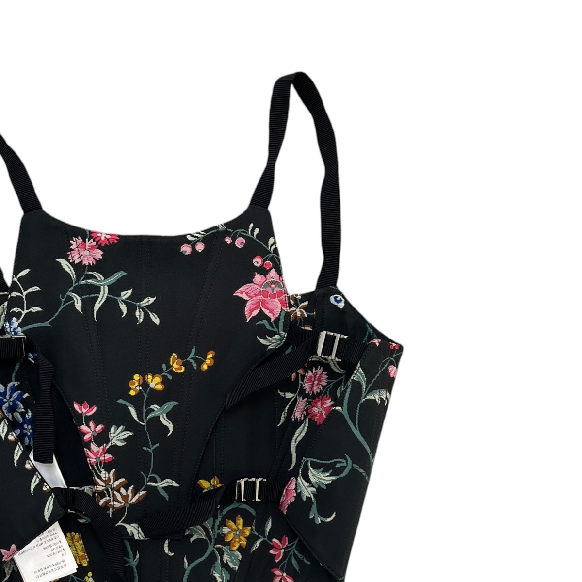 Women's Floral Bodice Cropped Vest Black Size L / UK 12 - Photo 4