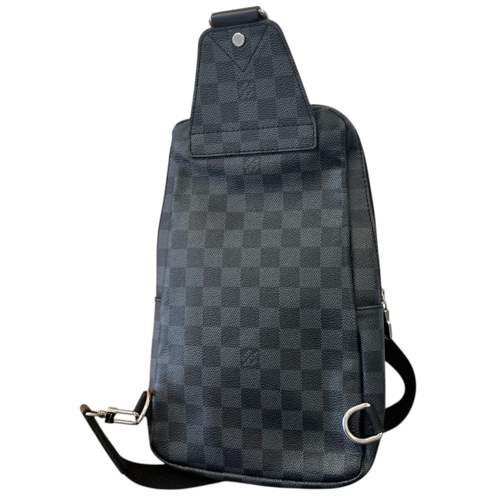 Men's Damier Graphite World Map Avenue Sling Belt Bag Black - Photo 7