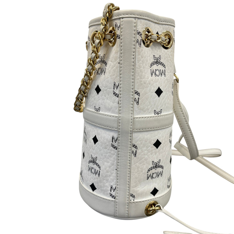 Women's Mini Aren Chain Backpack White