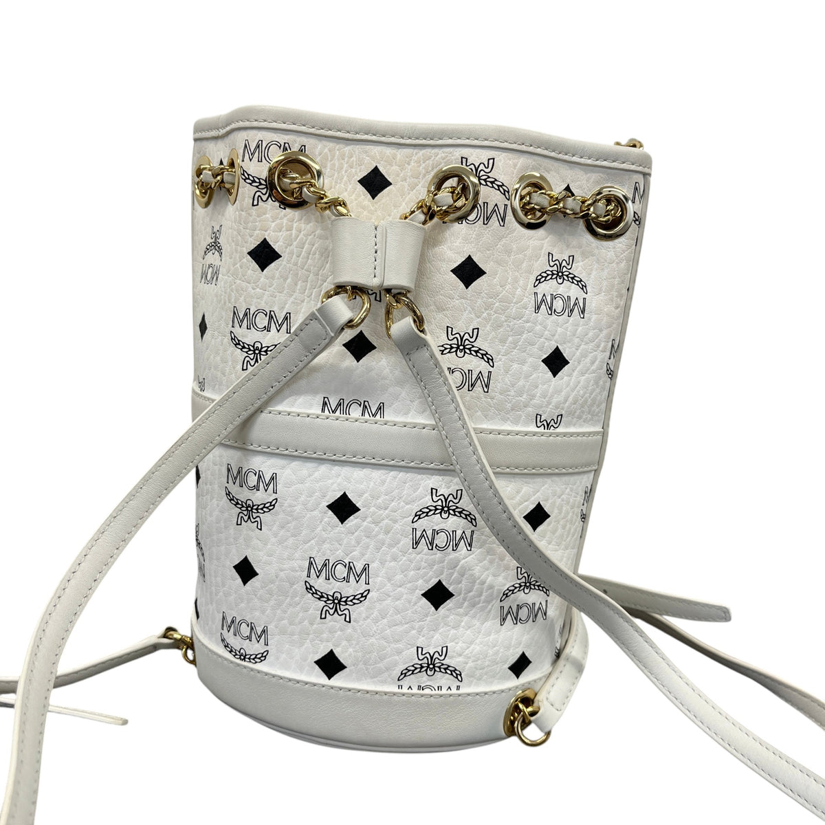 Women's Mini Aren Chain Backpack White - Photo 3