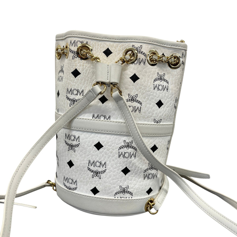 Women's Mini Aren Chain Backpack White
