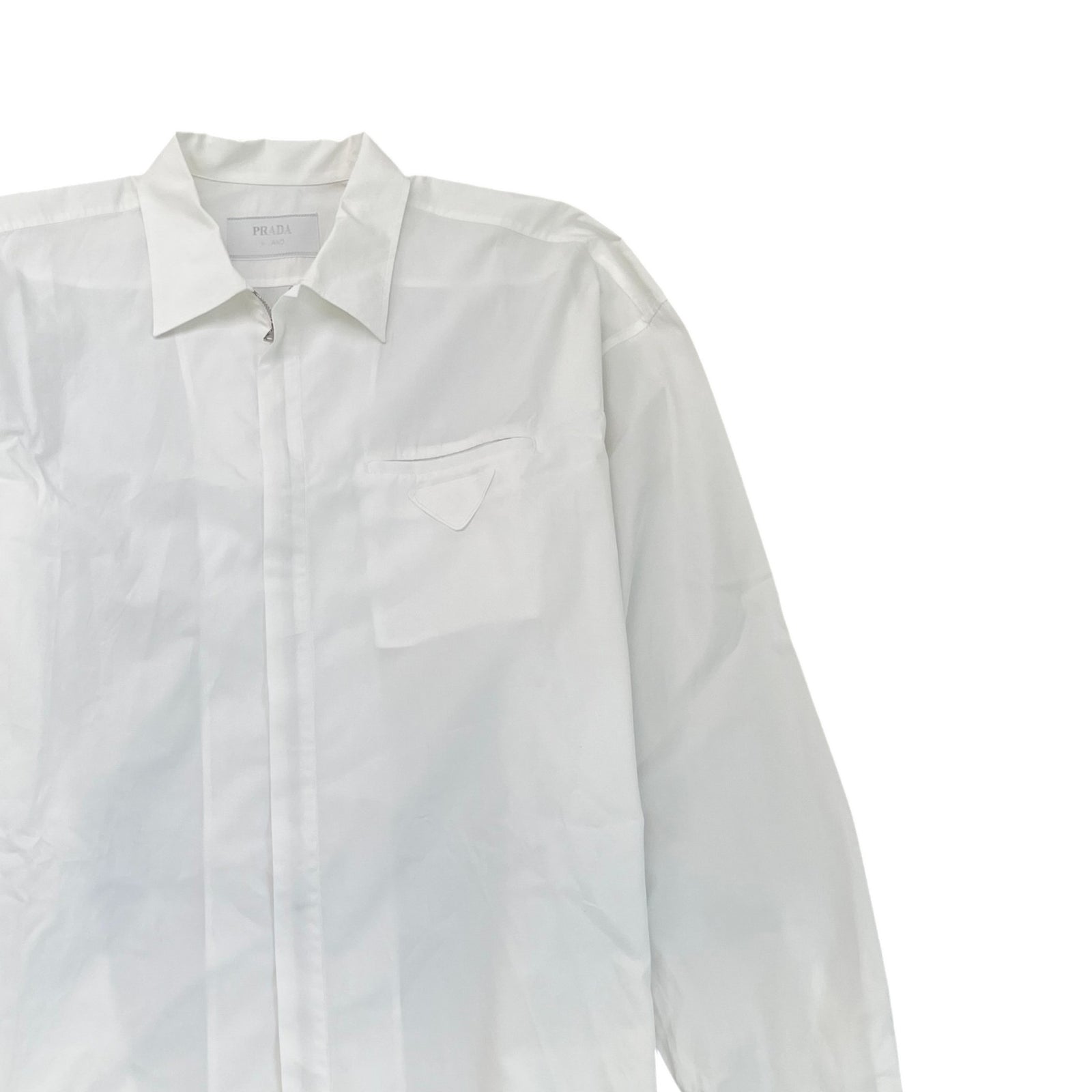 Men's Zip Up Long Sleeve Shirt White Size XL - Photo 3