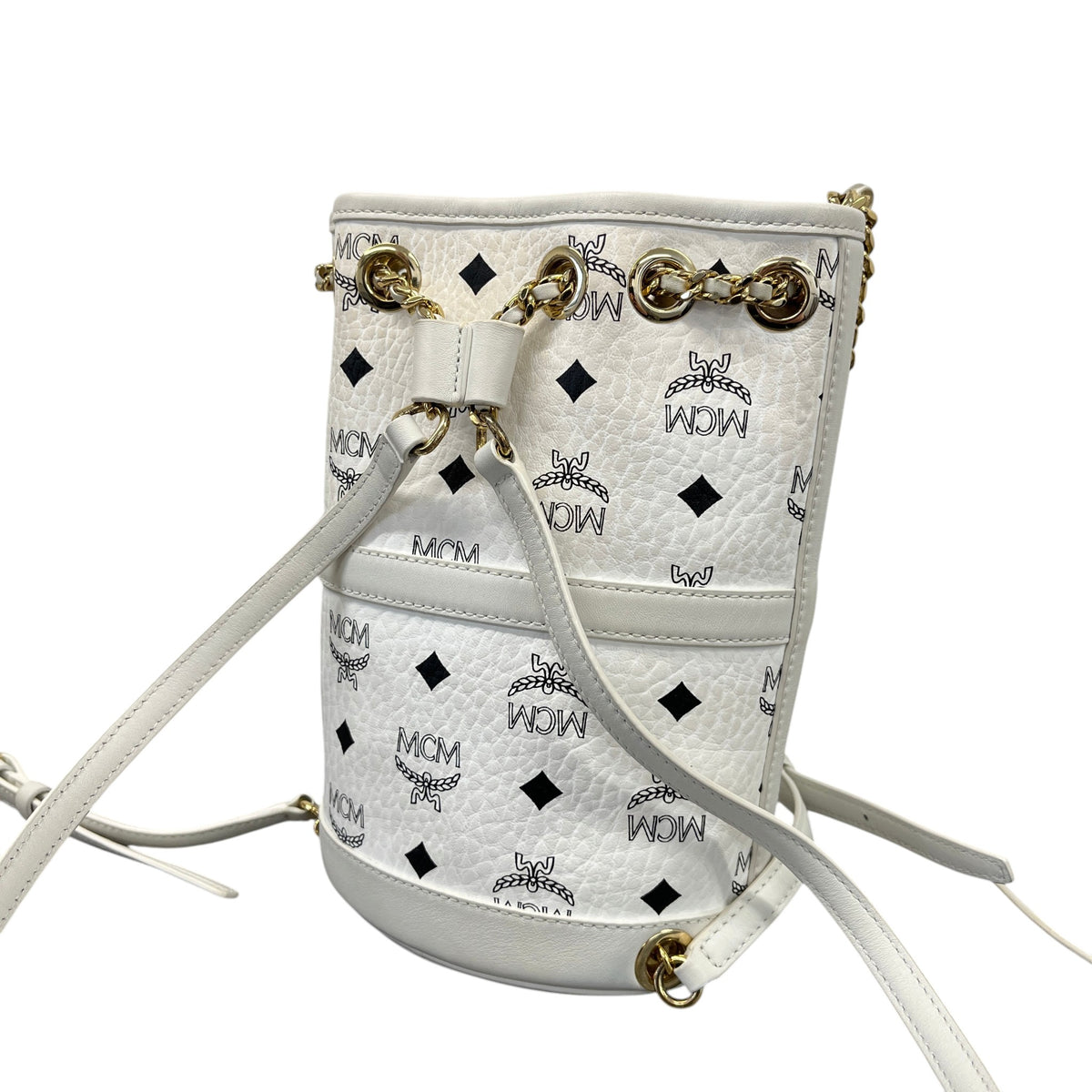 Women's Mini Aren Chain Backpack White - Photo 9
