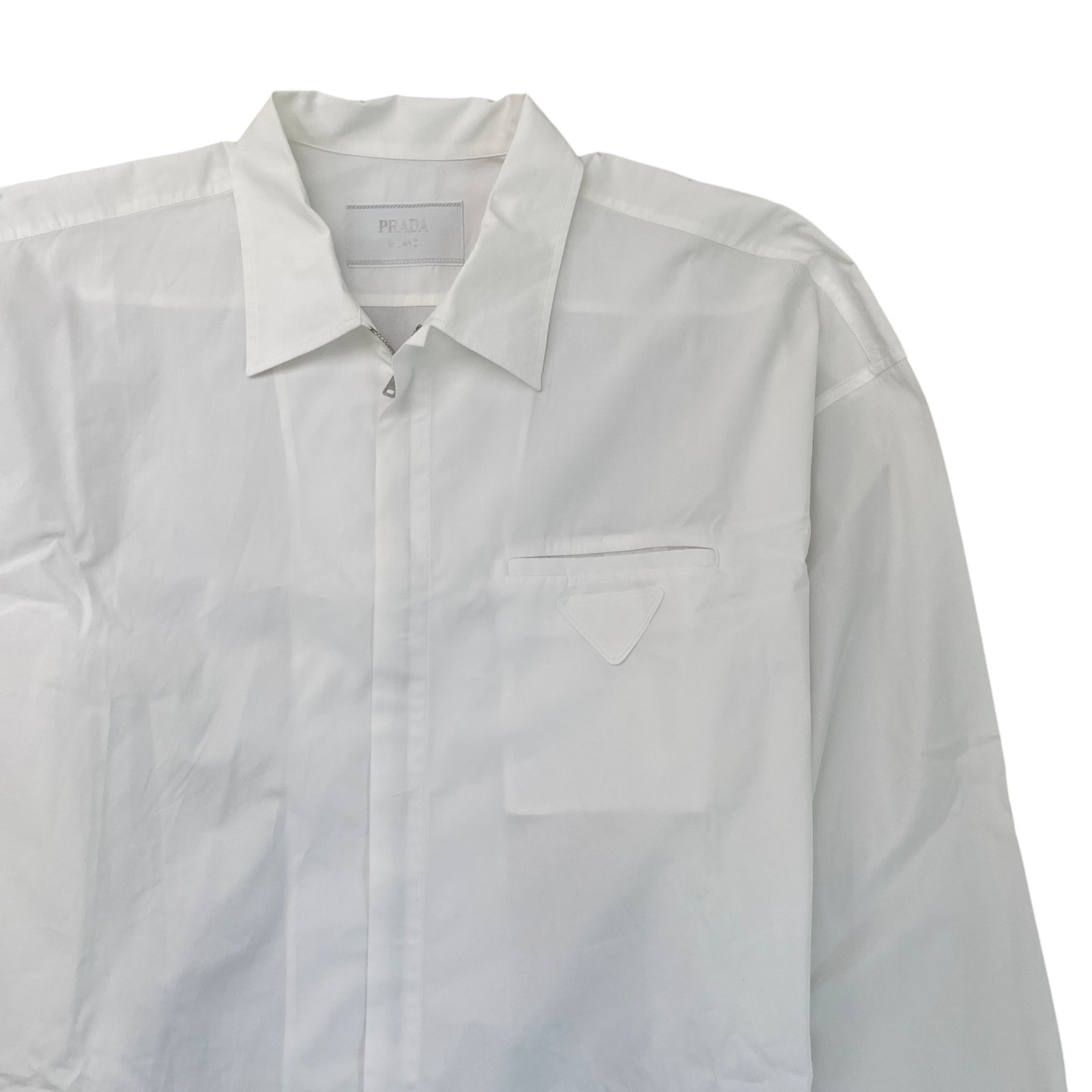 Men's Zip Up Long Sleeve Shirt White Size XL - Photo 5