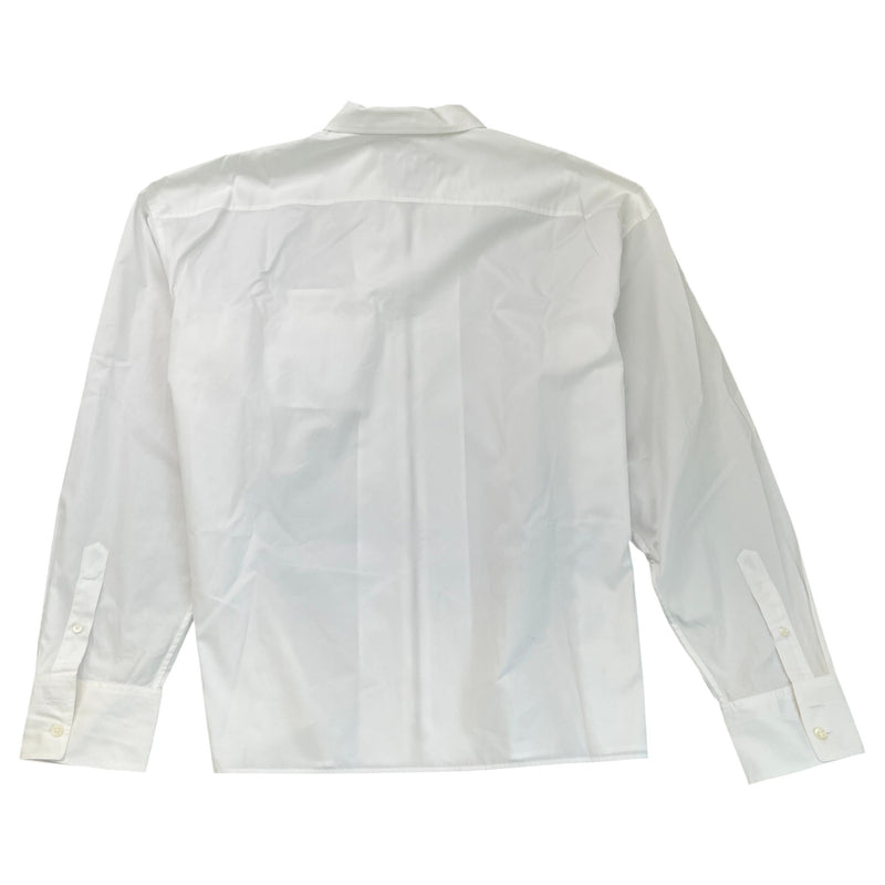 Men's Zip Up Long Sleeve Shirt White Size XL
