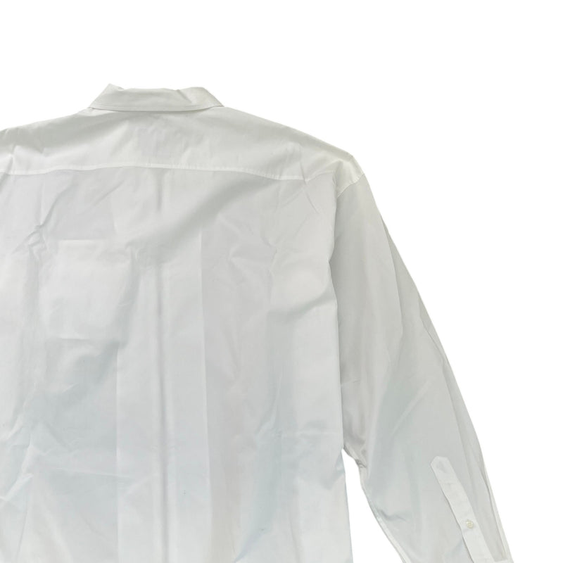 Men's Zip Up Long Sleeve Shirt White Size XL