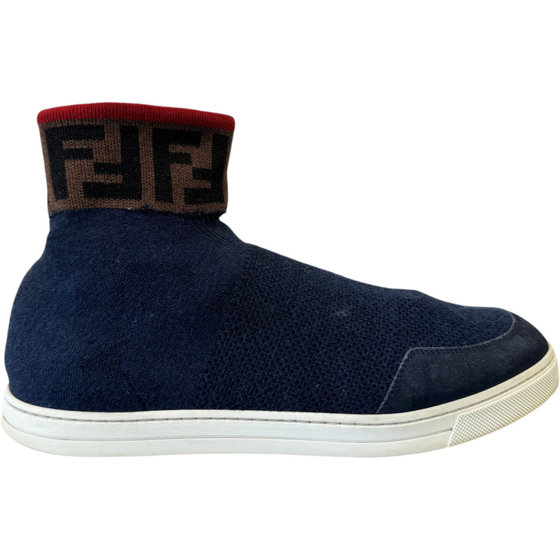 Women's FF Sock Knit High Trainers Navy Size UK 7 / EU 40