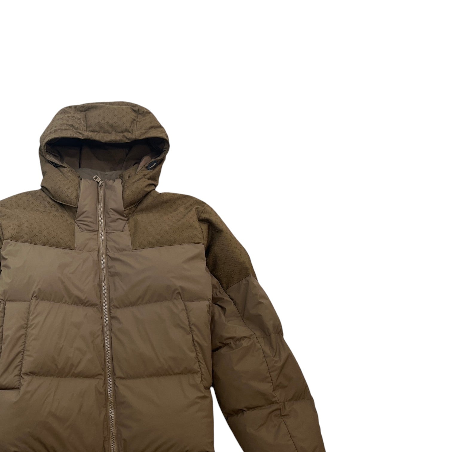 Men's Placed Monogram Ecodown Down Jacket Khaki Size IT 50 / L - Photo 3