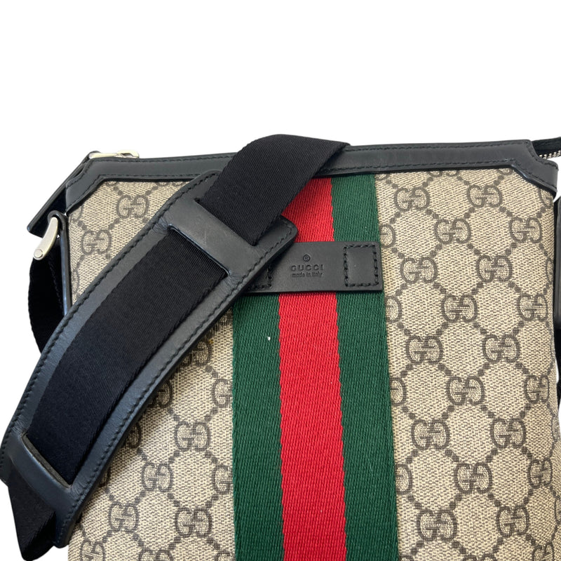Men's GG Supreme Web Stripe Messenger Bag Beige