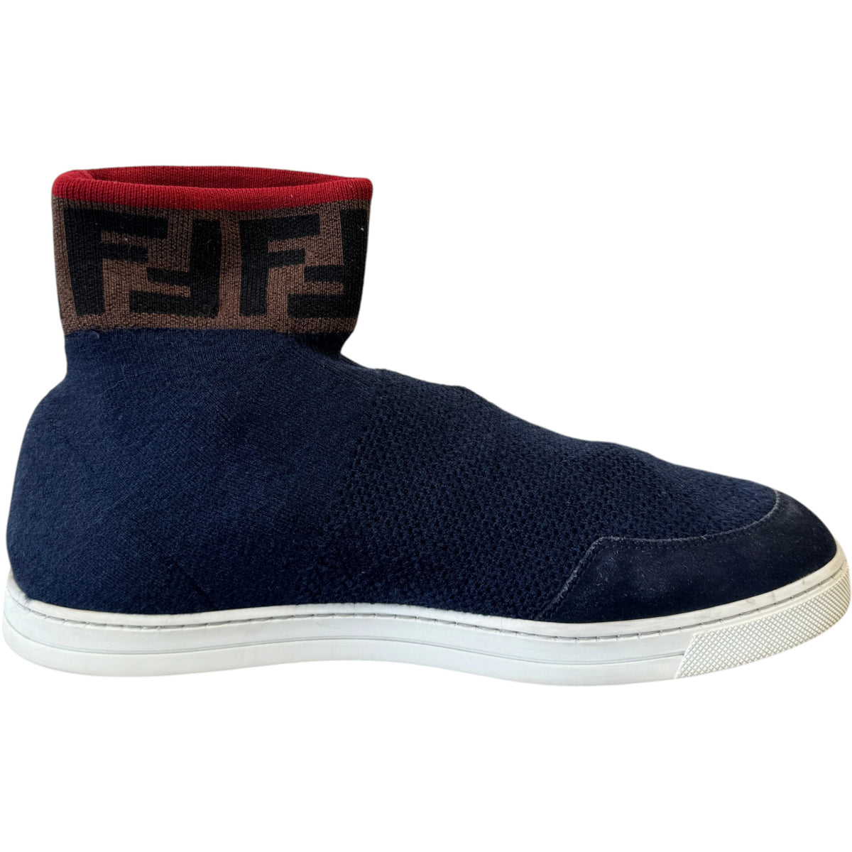 Women's FF Sock Knit High Trainers Navy Size UK 7 / EU 40 - Photo 5
