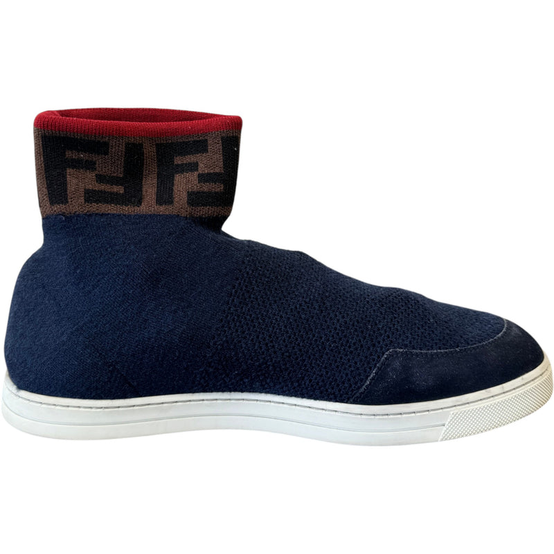Women's FF Sock Knit High Trainers Navy Size UK 7 / EU 40