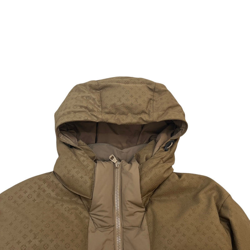 Men's Placed Monogram Ecodown Down Jacket Khaki Size IT 50 / L