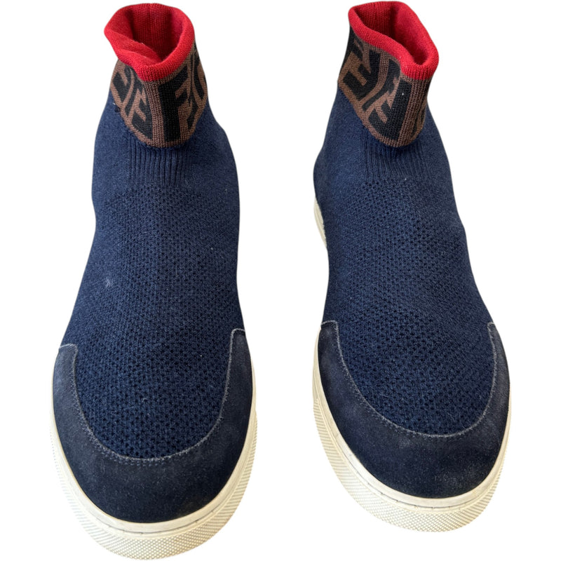 Women's FF Sock Knit High Trainers Navy Size UK 7 / EU 40