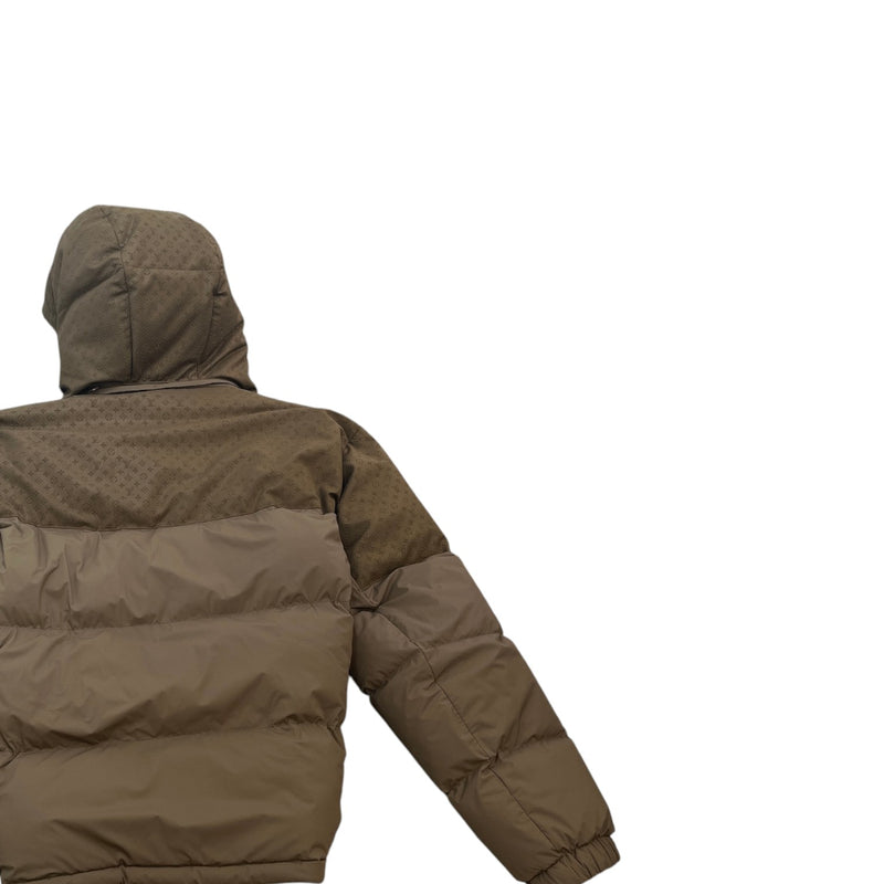 Men's Placed Monogram Ecodown Down Jacket Khaki Size IT 50 / L
