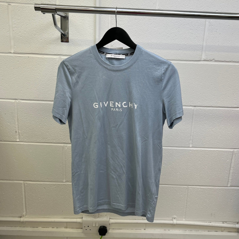 Men's Logo Print T-Shirt Blue Size XS