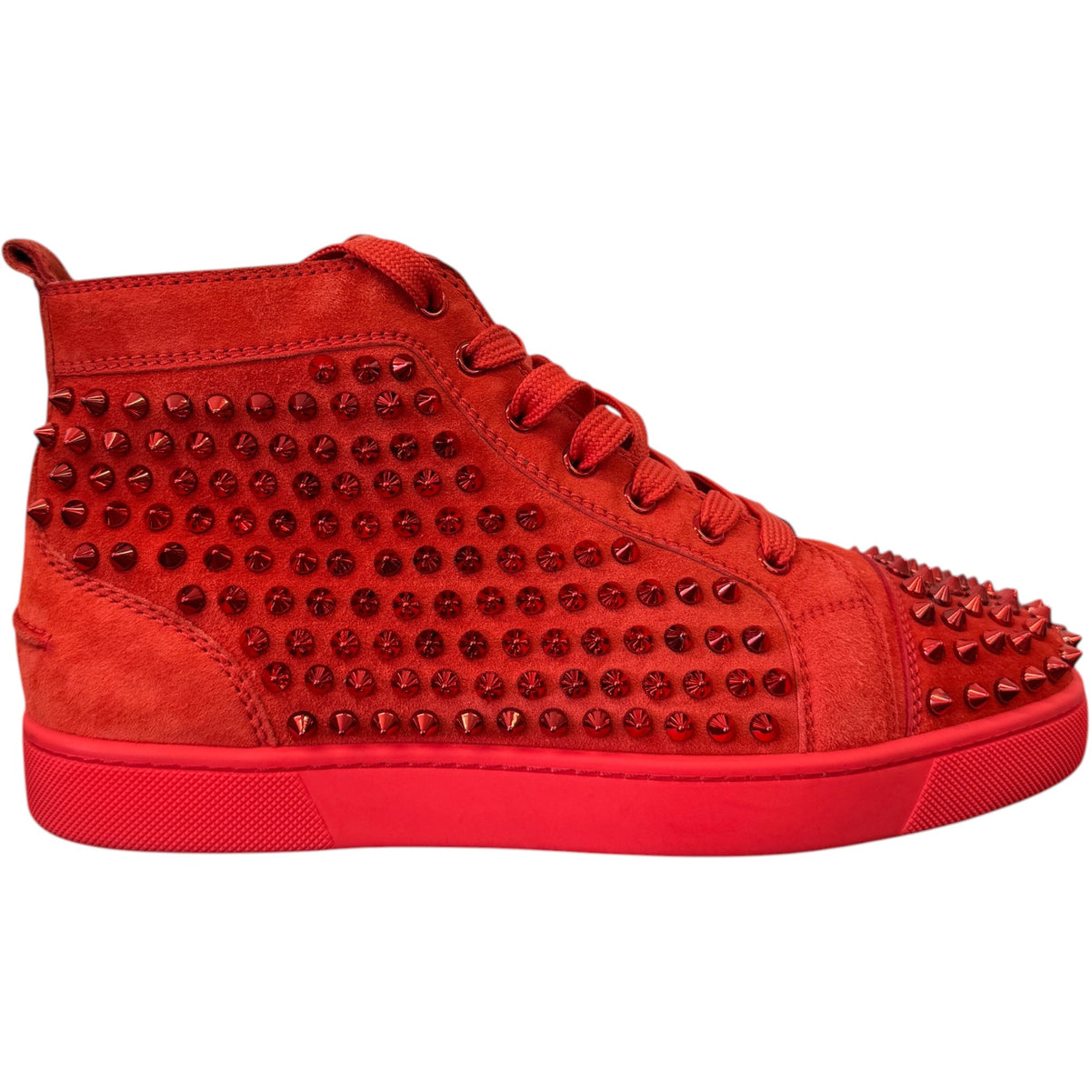 Men's Louis Spikes High Trainers Red Size UK 6.5 / EU 40.5 - Photo 1