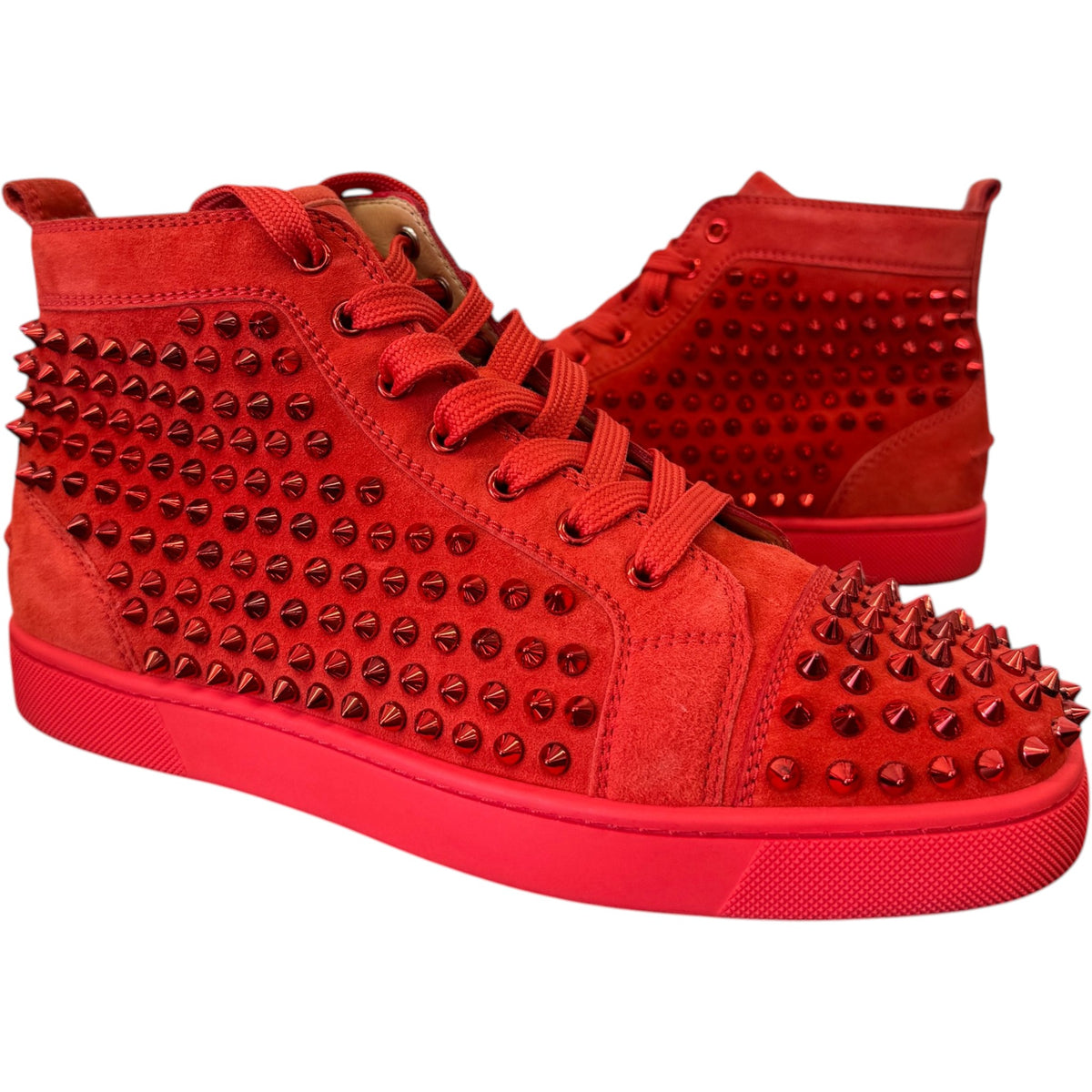 Men's Louis Spikes High Trainers Red Size UK 6.5 / EU 40.5 - Photo 3