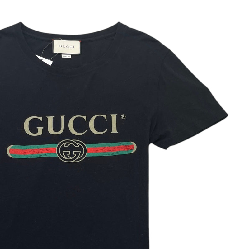 Men's Logo Print T-Shirt Black Size XS