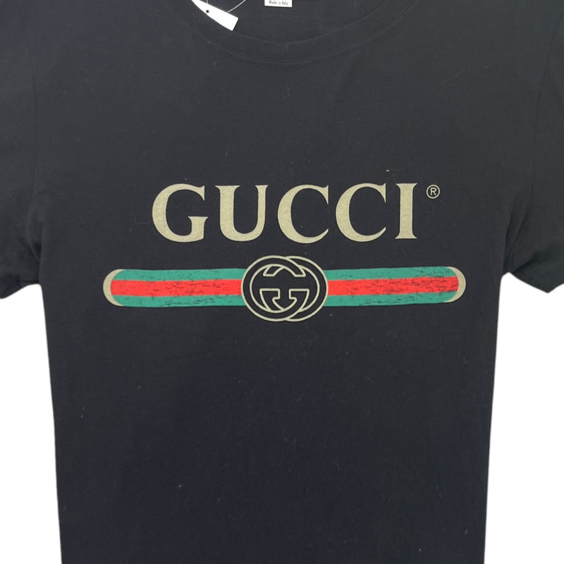 Men's Logo Print T-Shirt Black Size XS