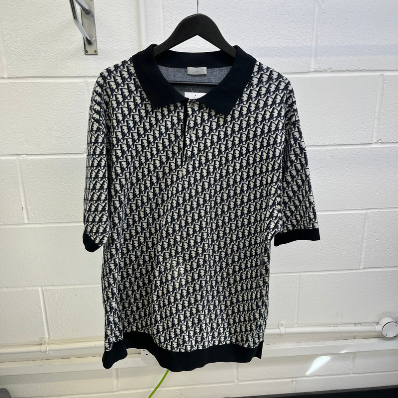 Men's Oblique Polo Shirt Black Size XXL