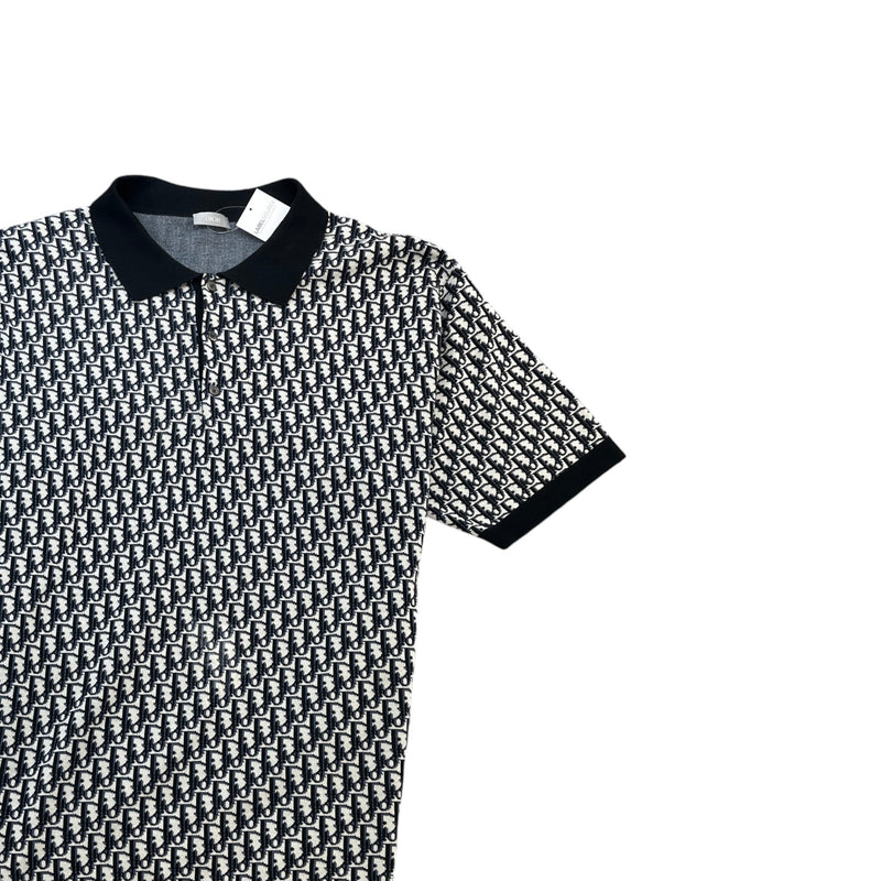 Men's Oblique Polo Shirt Black Size XXL