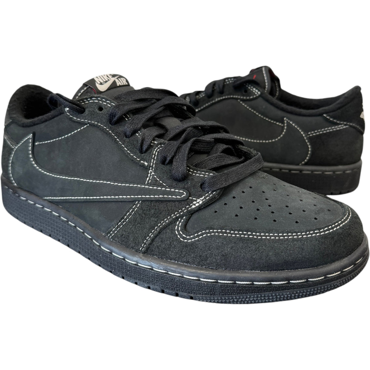 Men's Travis Scott x Air Jordan 1 Retro Low OG SP "Black Phantom" Low Trainers Black Size UK 10 / EU 44 - Photo 3