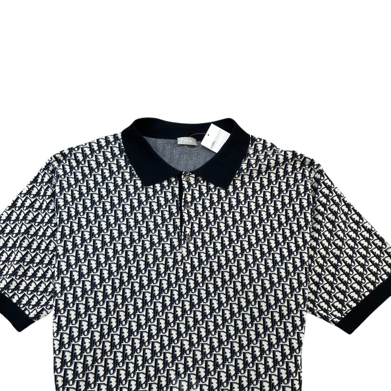 Men's Oblique Polo Shirt Black Size XXL
