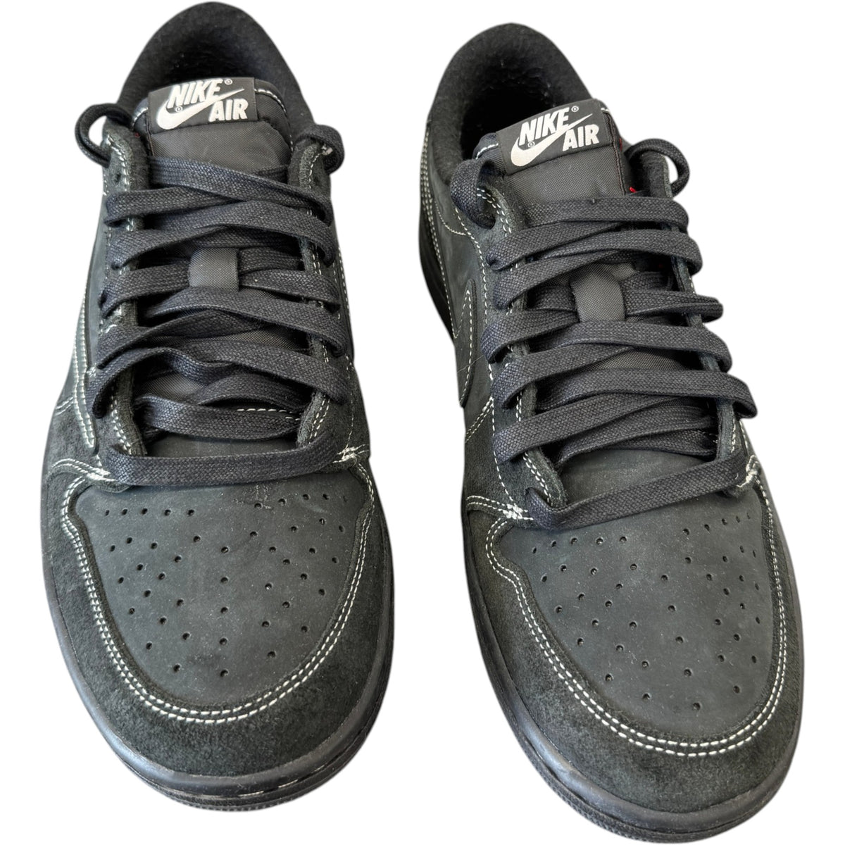 Men's Travis Scott x Air Jordan 1 Retro Low OG SP "Black Phantom" Low Trainers Black Size UK 10 / EU 44 - Photo 6