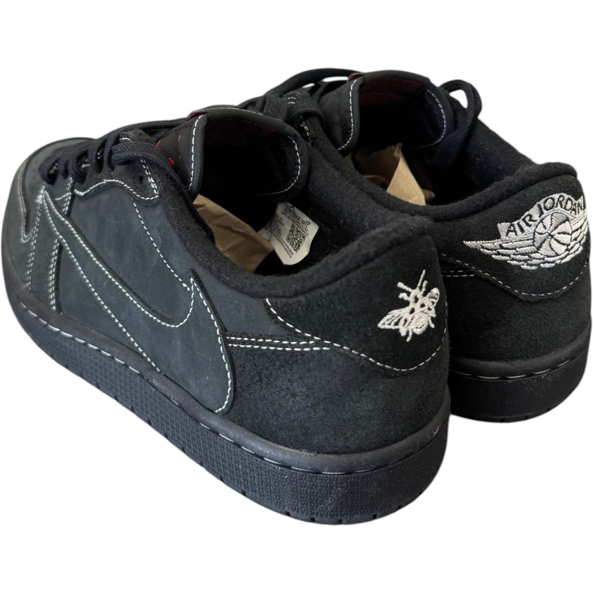 Men's Travis Scott x Air Jordan 1 Retro Low OG SP "Black Phantom" Low Trainers Black Size UK 10 / EU 44 - Photo 8