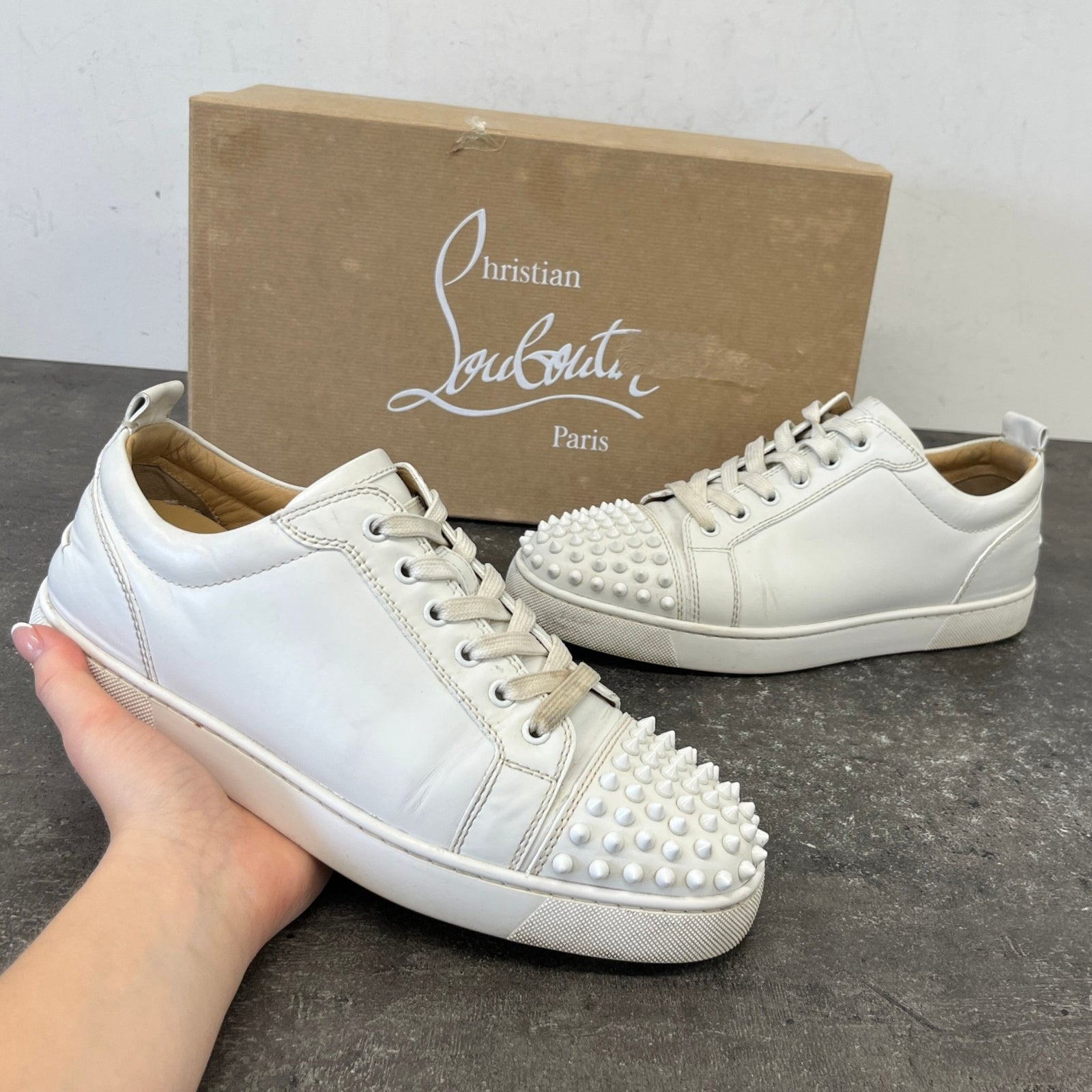 Men's Louis Junior Spikes Low Trainers White Size EU 42 / UK 8 - Photo 12
