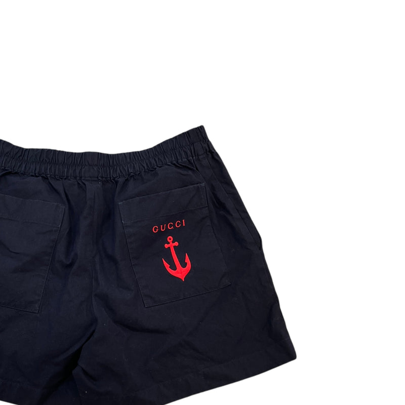 Women's Logo Embroidered Shorts Navy Size XL / UK 14