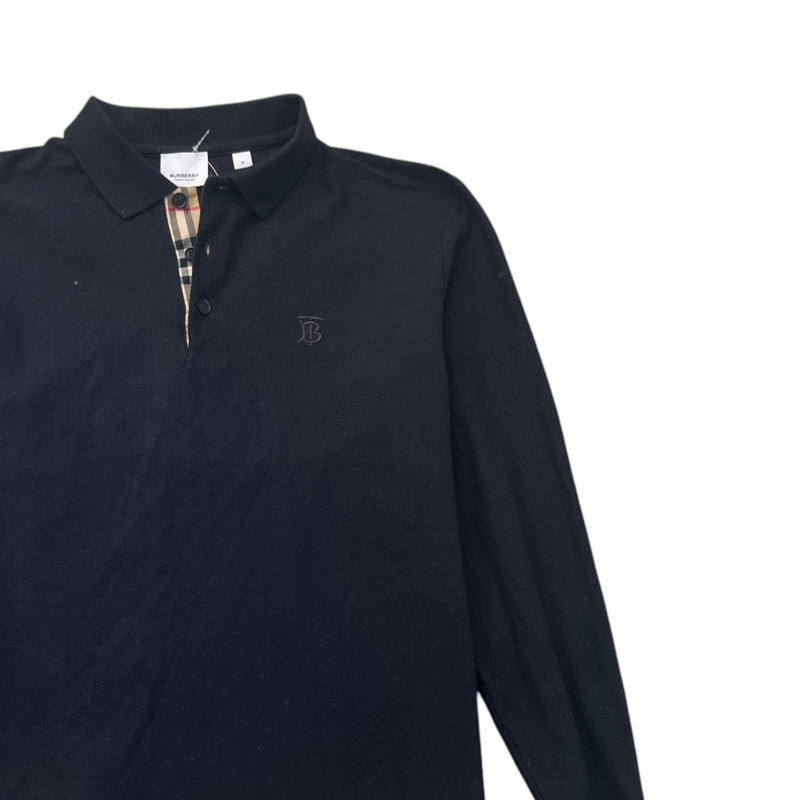 Men's Embroidered Logo Polo Shirt Black Size M