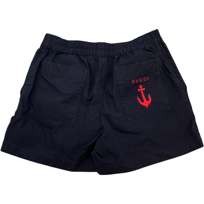 Women's Logo Embroidered Shorts Navy Size XL / UK 14