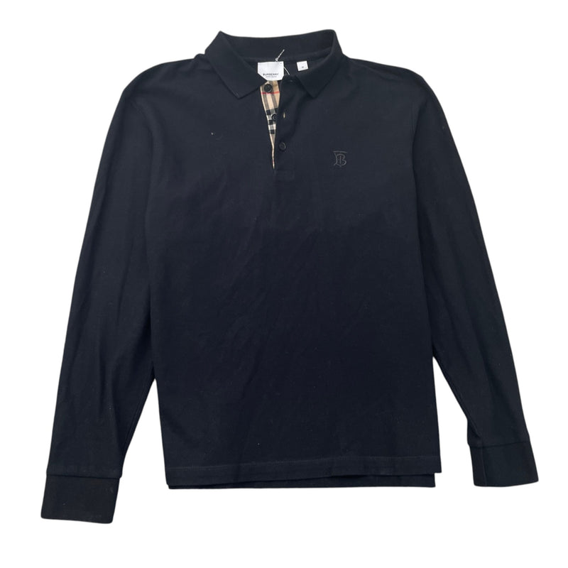 Men's Embroidered Logo Polo Shirt Black Size M