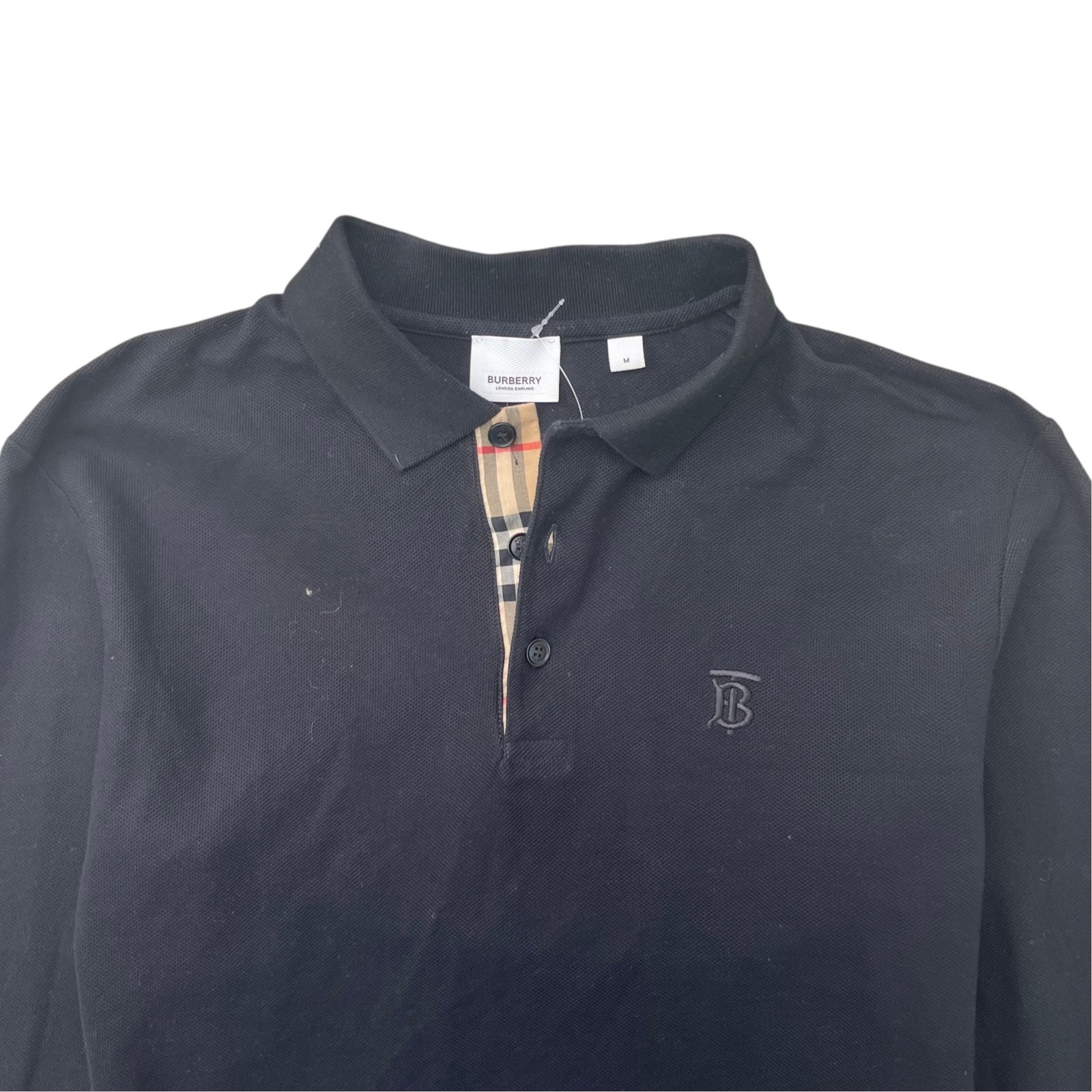 Men's Embroidered Logo Polo Shirt Black Size M - Photo 5