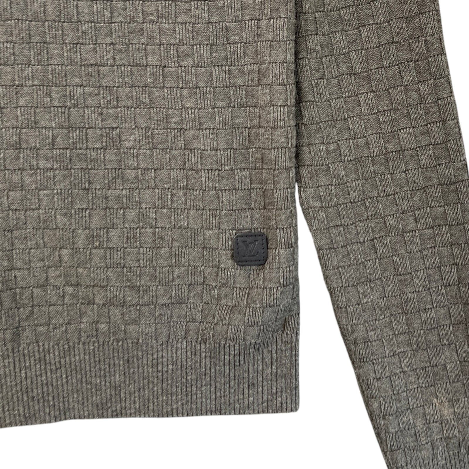 Men's Crewneck Damier Jumper Grey Size S - Photo 5