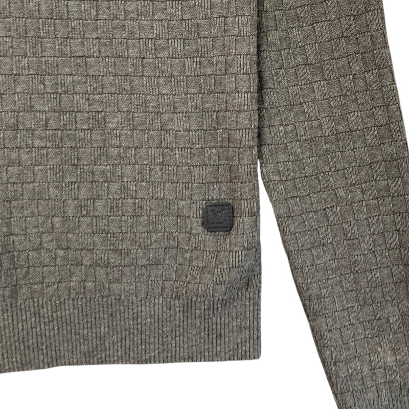 Men's Crewneck Damier Jumper Grey Size S