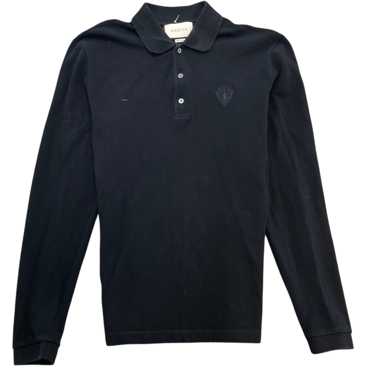 Men's Embroidered Logo Polo Shirt Black Size L - Photo 1