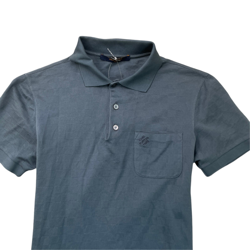Men's Damier Polo Shirt Navy Size XS